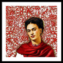 Frida Kahlo 2 - Framed Print Framed Print Pixels 24.000" x 24.000" Black White