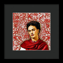 Frida Kahlo 2 - Framed Print Framed Print Pixels 8.000" x 8.000" Black Black