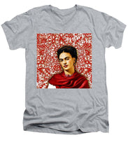 Frida Kahlo 2 - Men's V-Neck T-Shirt Men's V-Neck T-Shirt Pixels Heather Small 