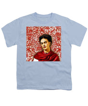 Frida Kahlo 2 - Youth T-Shirt Youth T-Shirt Pixels Light Blue Small 