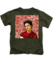 Frida Kahlo 2 - Kids T-Shirt Kids T-Shirt Pixels Military Green Small 
