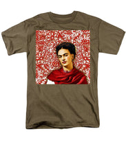 Frida Kahlo 2 - Men's T-Shirt  (Regular Fit) Men's T-Shirt (Regular Fit) Pixels Safari Green Small 