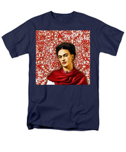 Frida Kahlo 2 - Men's T-Shirt  (Regular Fit) Men's T-Shirt (Regular Fit) Pixels Navy Small 