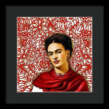 Frida Kahlo 2 - Framed Print Framed Print Pixels 12.000" x 12.000" Black Black