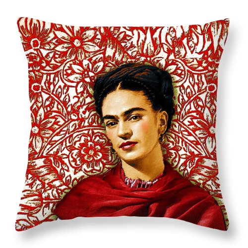Frida Kahlo 2 - Throw Pillow Throw Pillow Pixels 14