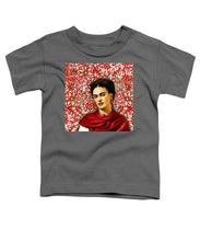 Frida Kahlo 2 - Toddler T-Shirt Toddler T-Shirt Pixels Charcoal Small 