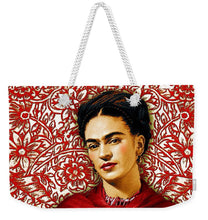 Frida Kahlo 2 - Weekender Tote Bag Weekender Tote Bag Pixels 24" x 16" White 