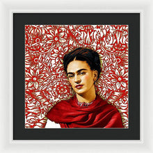 Frida Kahlo 2 - Framed Print Framed Print Pixels 16.000" x 16.000" White Black