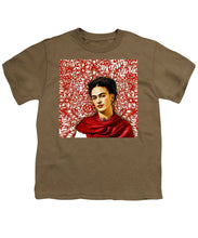 Frida Kahlo 2 - Youth T-Shirt Youth T-Shirt Pixels Safari Green Small 