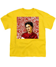 Frida Kahlo 2 - Youth T-Shirt Youth T-Shirt Pixels Yellow Small 