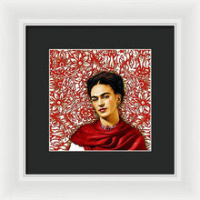 Frida Kahlo 2 - Framed Print Framed Print Pixels 8.000" x 8.000" White Black