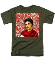 Frida Kahlo 2 - Men's T-Shirt  (Regular Fit) Men's T-Shirt (Regular Fit) Pixels Military Green Small 