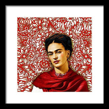 Frida Kahlo 2 - Framed Print Framed Print Pixels 12.000" x 12.000" Black White