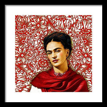 Frida Kahlo 2 - Framed Print Framed Print Pixels 14.000" x 14.000" Black White