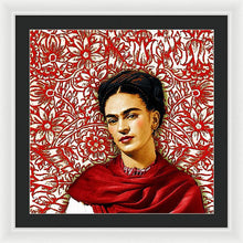 Frida Kahlo 2 - Framed Print Framed Print Pixels 24.000" x 24.000" White Black