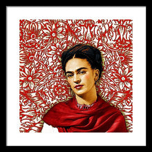 Frida Kahlo 2 - Framed Print Framed Print Pixels 16.000" x 16.000" Black White