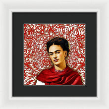 Frida Kahlo 2 - Framed Print Framed Print Pixels 10.000" x 10.000" White Black