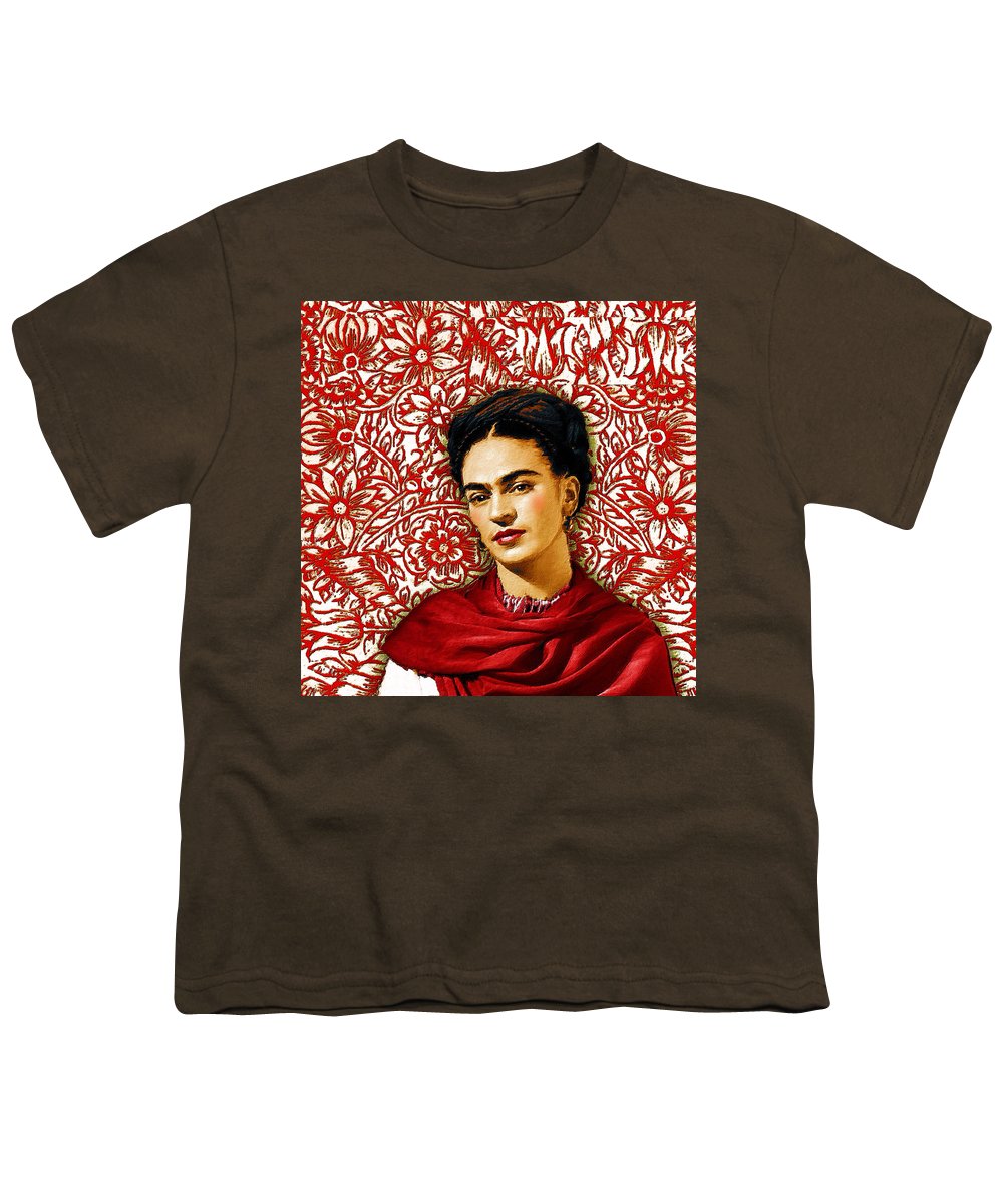 Frida Kahlo 2 - Youth T-Shirt Youth T-Shirt Pixels Coffee Small 