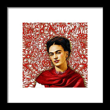 Frida Kahlo 2 - Framed Print Framed Print Pixels 8.000" x 8.000" Black White