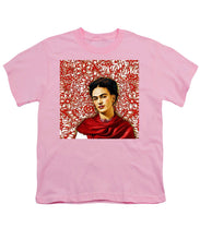 Frida Kahlo 2 - Youth T-Shirt Youth T-Shirt Pixels Pink Small 