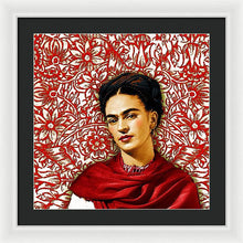 Frida Kahlo 2 - Framed Print Framed Print Pixels 20.000" x 20.000" White Black