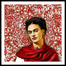 Frida Kahlo 2 - Framed Print Framed Print Pixels 36.000" x 36.000" Black White