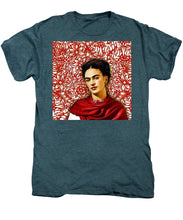 Frida Kahlo 2 - Men's Premium T-Shirt Men's Premium T-Shirt Pixels Steel Blue Heather Small 