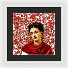 Frida Kahlo 2 - Framed Print Framed Print Pixels 12.000" x 12.000" White Black