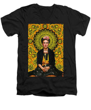 Frida Kahlo 3 - Men's V-Neck T-Shirt Men's V-Neck T-Shirt Pixels Black Small 