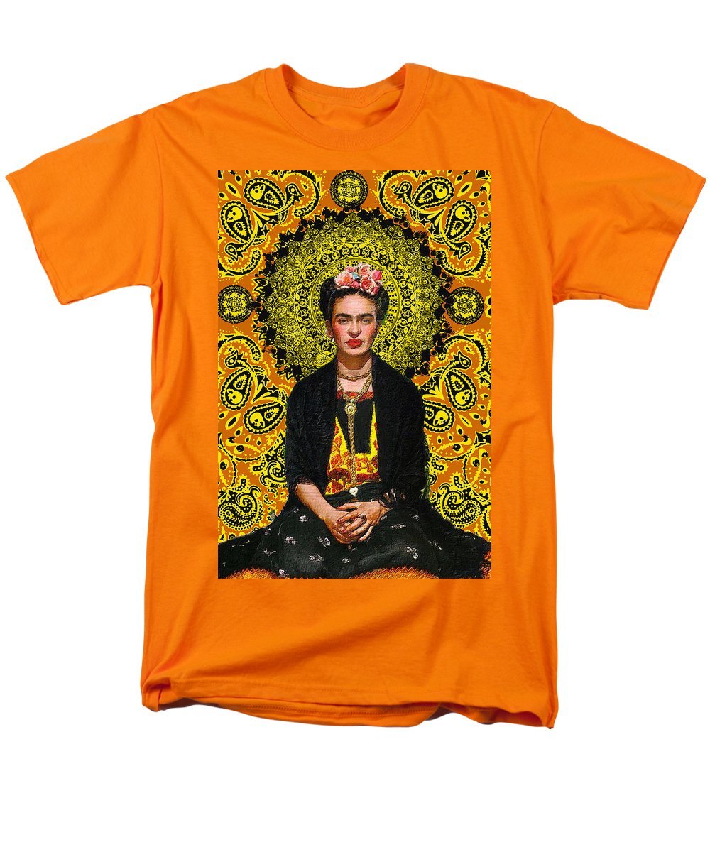 Frida Kahlo 3 - Men's T-Shirt  (Regular Fit) Men's T-Shirt (Regular Fit) Pixels Orange Small 