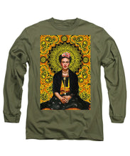 Frida Kahlo 3 - Long Sleeve T-Shirt Long Sleeve T-Shirt Pixels Military Green Small 
