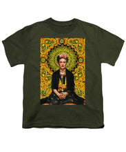 Frida Kahlo 3 - Youth T-Shirt Youth T-Shirt Pixels Military Green Small 