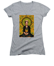 Frida Kahlo 3 - Women's V-Neck (Athletic Fit) Women's V-Neck (Athletic Fit) Pixels Heather Small 