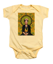 Frida Kahlo 3 - Baby Onesie Baby Onesie Pixels Soft Yellow Small 