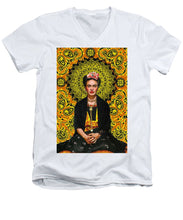 Frida Kahlo 3 - Men's V-Neck T-Shirt Men's V-Neck T-Shirt Pixels White Small 