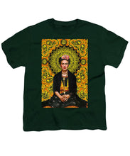 Frida Kahlo 3 - Youth T-Shirt Youth T-Shirt Pixels Hunter Green Small 