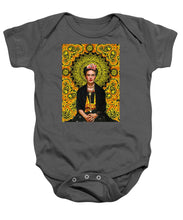 Frida Kahlo 3 - Baby Onesie Baby Onesie Pixels Charcoal Small 