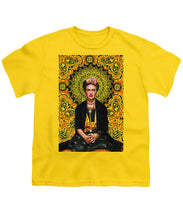 Frida Kahlo 3 - Youth T-Shirt Youth T-Shirt Pixels Yellow Small 