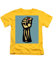 Future Is Female Empower Women Fist - Kids T-Shirt Kids T-Shirt Pixels Yellow Small 