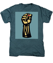 Future Is Female Empower Women Fist - Men's Premium T-Shirt Men's Premium T-Shirt Pixels Steel Blue Heather Small 