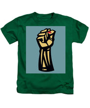 Future Is Female Empower Women Fist - Kids T-Shirt Kids T-Shirt Pixels Kelly Green Small 