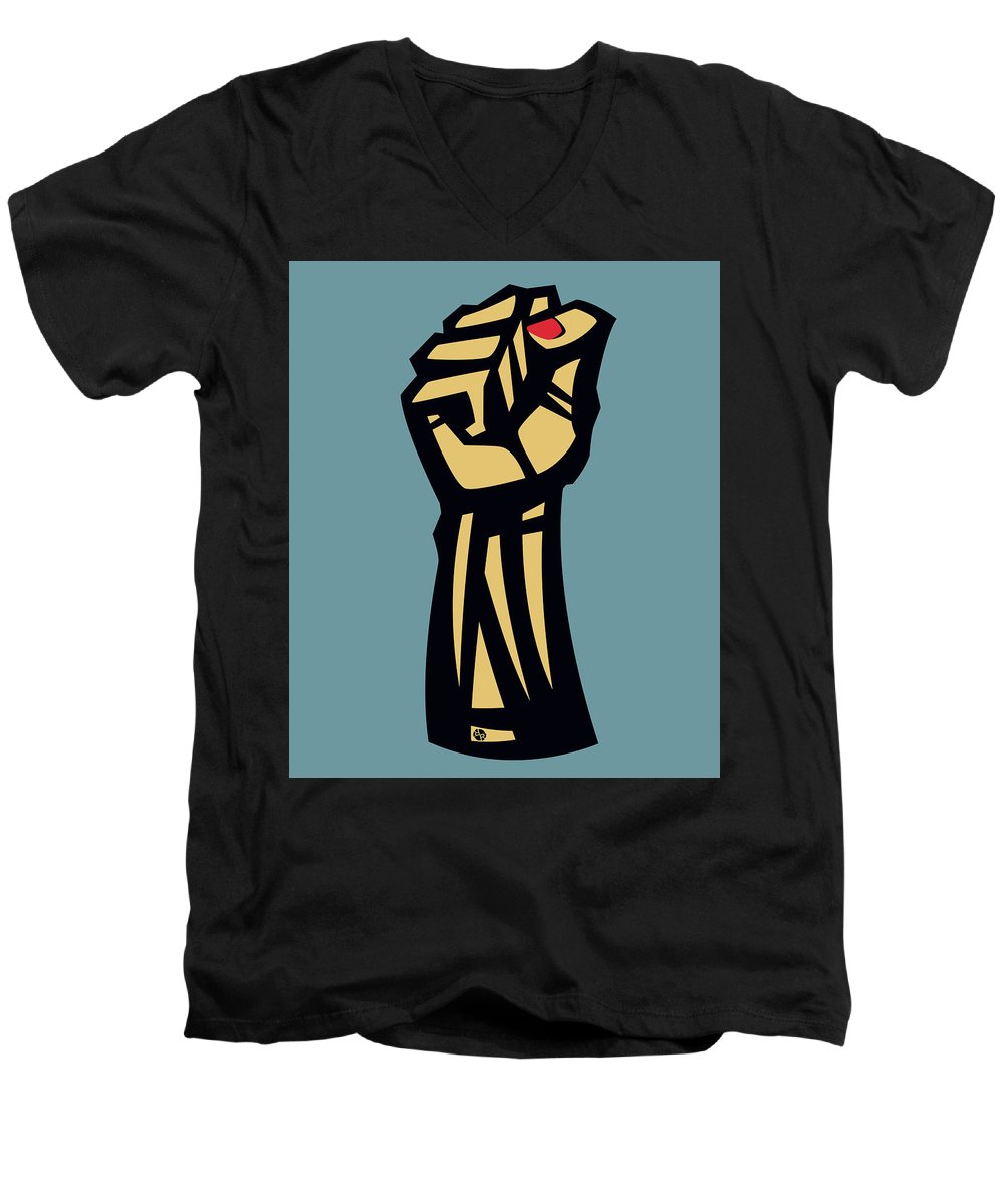 Future Is Female Empower Women Fist - Men's V-Neck T-Shirt Men's V-Neck T-Shirt Pixels Black Small 