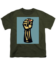 Future Is Female Empower Women Fist - Youth T-Shirt Youth T-Shirt Pixels Military Green Small 