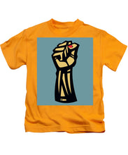 Future Is Female Empower Women Fist - Kids T-Shirt Kids T-Shirt Pixels Gold Small 