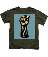 Future Is Female Empower Women Fist - Kids T-Shirt Kids T-Shirt Pixels Military Green Small 