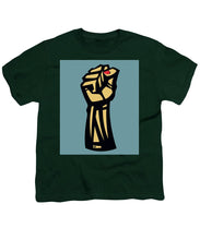 Future Is Female Empower Women Fist - Youth T-Shirt Youth T-Shirt Pixels Hunter Green Small 