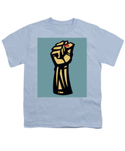 Future Is Female Empower Women Fist - Youth T-Shirt Youth T-Shirt Pixels Light Blue Small 