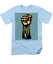 Future Is Female Empower Women Fist - Men's T-Shirt  (Regular Fit) Men's T-Shirt (Regular Fit) Pixels Light Blue Small 