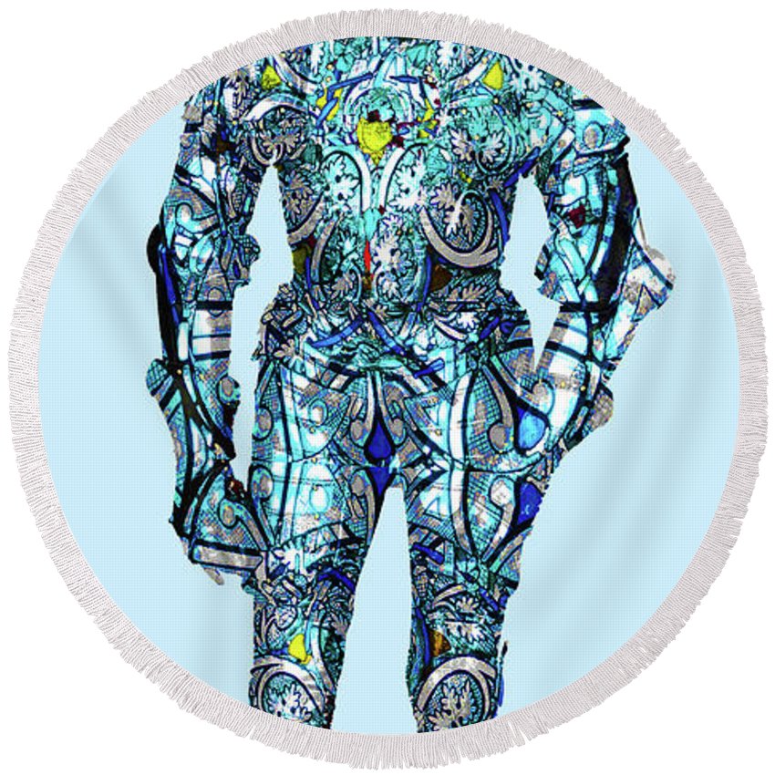 Glass Knight                                                     - Round Beach Towel