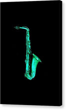 Green Saxophone - Canvas Print
